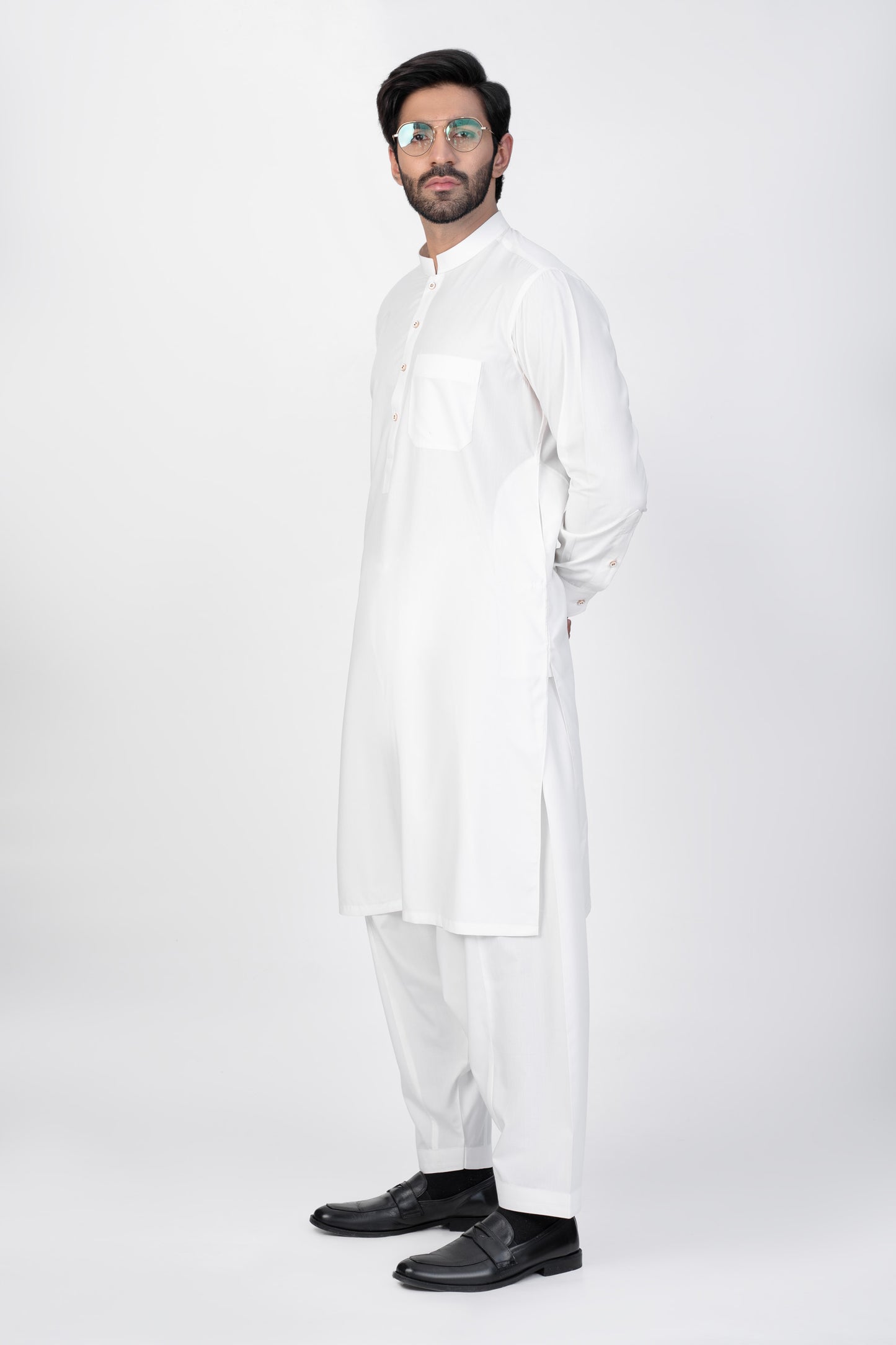 SUMMER SILK - WHITE KAMEEZ SHALWAR
