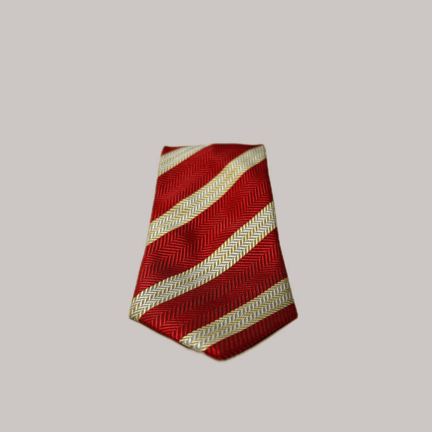 RED/WHITE TWILL STRIPE SILK TIE