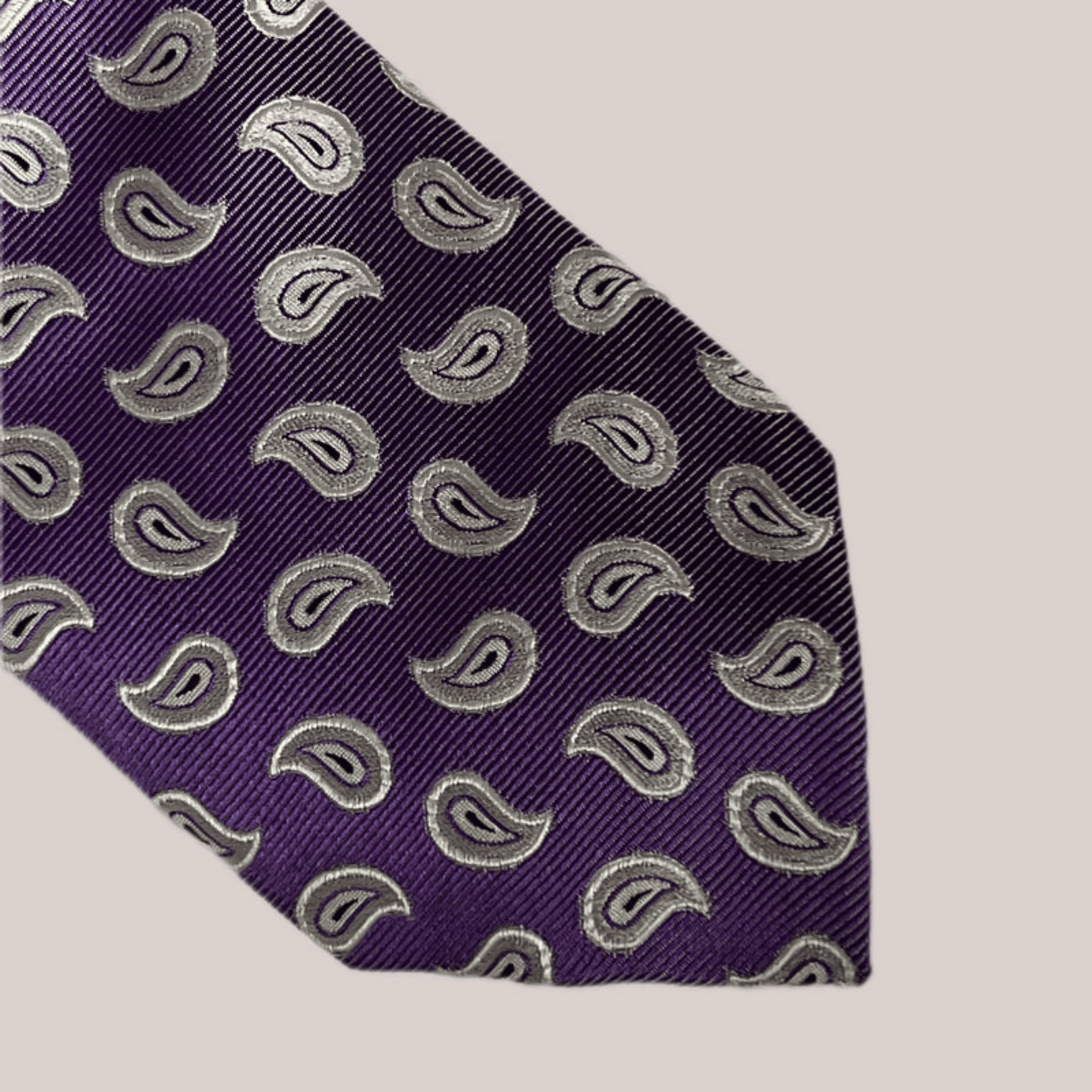 PURPLE PAISLEY SILK TIE