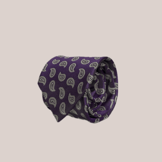 PURPLE PAISLEY SILK TIE