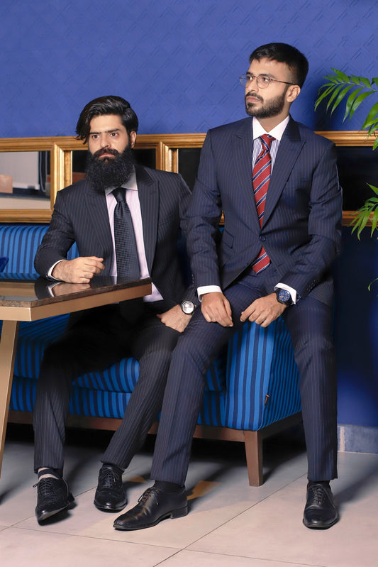 NARCISSCO BLACK PINSTRIPES SUIT